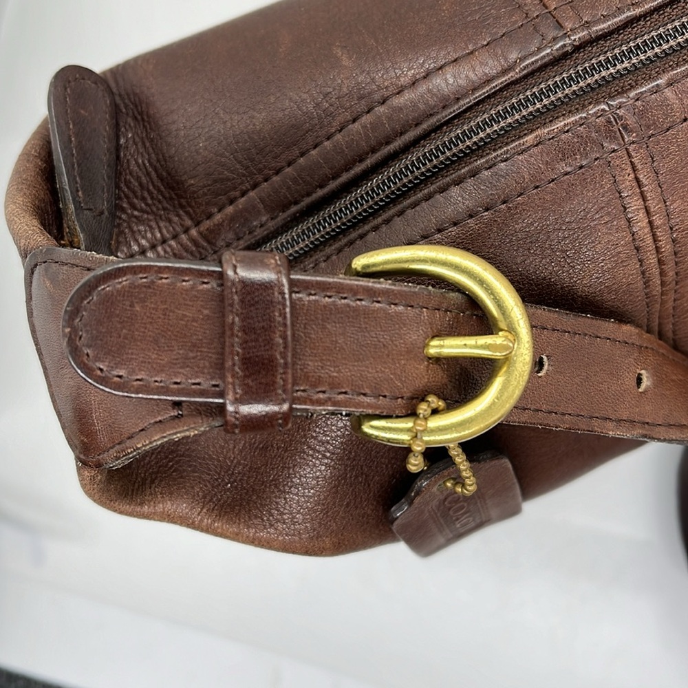 Vintage Coach 4148 Brown Leather Bucket Shoulder Bag Purse - Picture 3 of 12